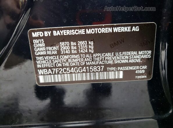 WBA7F2C54GG415837 2016 BMW 7 SERIES Blue VIN sticker view