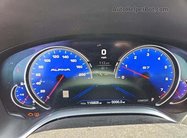 WBA7F2C58HG543757 2017 BMW ALPINA Угольный Вид щитка приборов