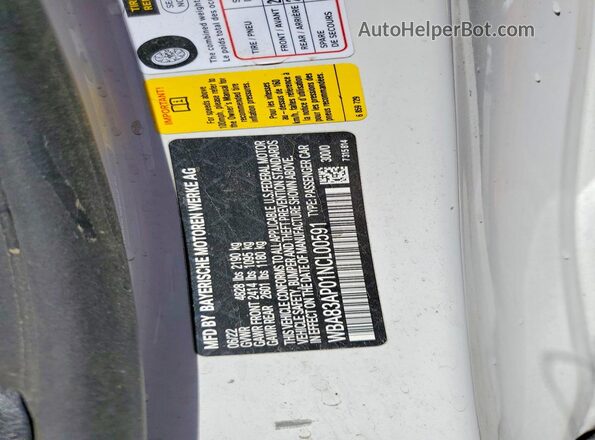 WBA83AP01NCL00591 2022 BMW M4 White Շարժիչի բաժամունքի տեսք