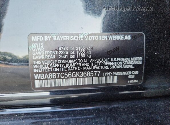 WBA8B7C56GK368577 2016 BMW 3 SERIES Black Widok komory silnika