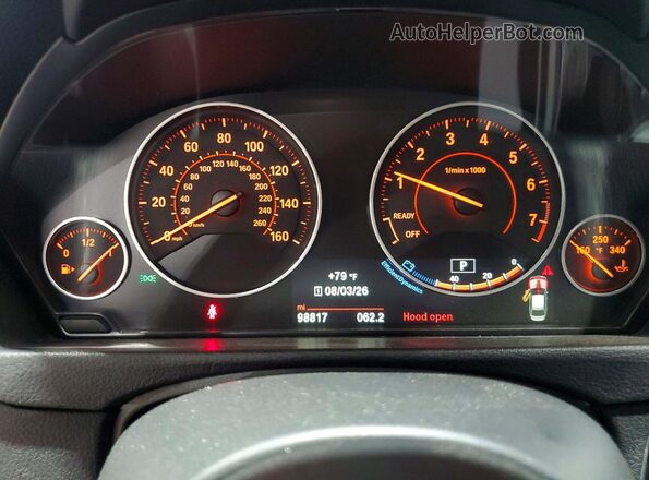 WBA8B7G56HNU37391 2017 BMW 3 SERIES White Instrument cluster view