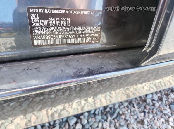 WBA8B9C54JEE81531 2018 BMW 3 SERIES Gray Engine compartment view