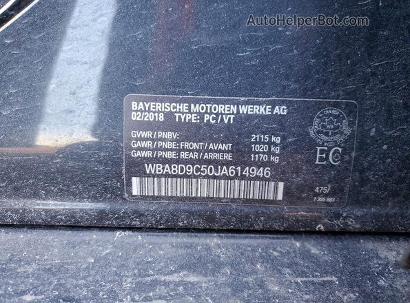 WBA8D9C50JA614946 2018 BMW 3 SERIES Black Вид підкапотного простору