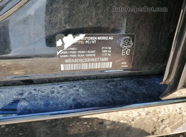 WBA8D9C5XHK677685 2017 BMW 3 SERIES Black Widok naklejki z numerem VIN