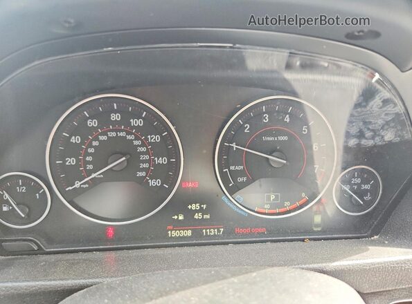 WBA8E3C53GK501425 2016 BMW 3 SERIES Gray Instrument cluster view