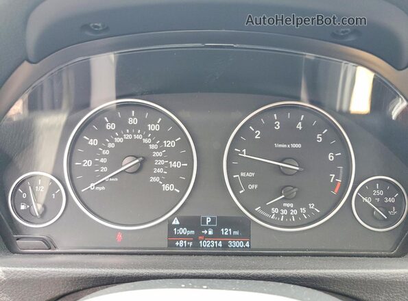 WBA8E5G5XGNT41886 2016 BMW 3 SERIES Silver Вид щитка приладів