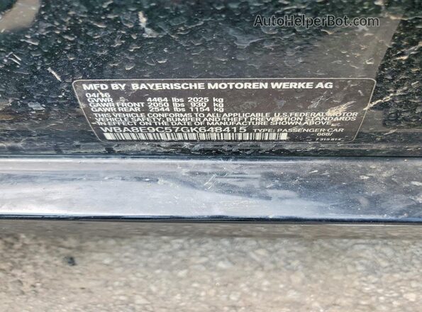 WBA8E9C57GK648415 2016 BMW 3 SERIES Black Widok komory silnika