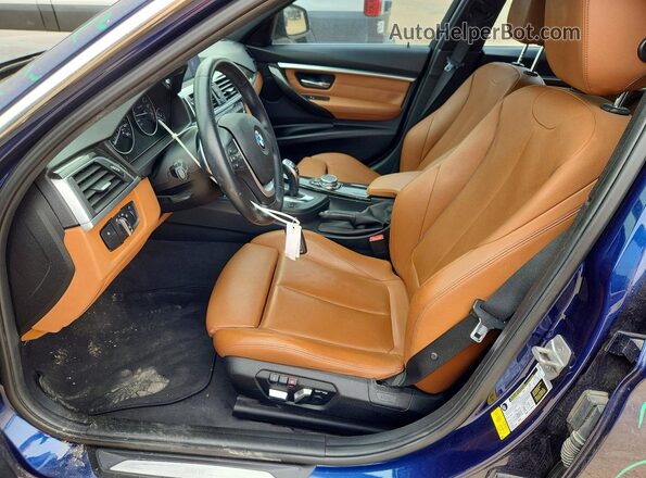 WBA8E9G53GNT82884 2016 BMW 3 SERIES Blue Вид салону спереду