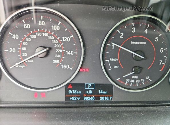 WBA8E9G53GNT87647 2016 BMW 3 SERIES White Vista del cuadro de instrumentos