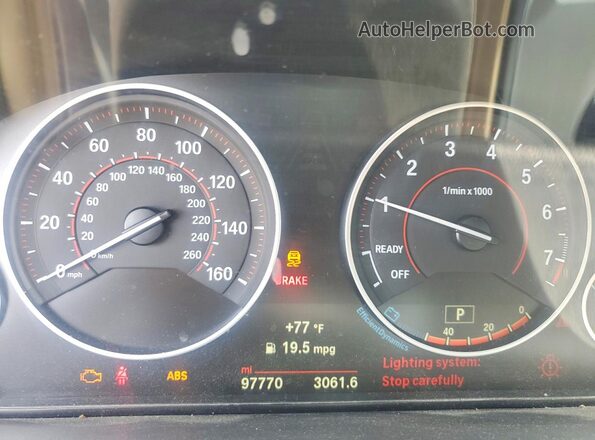 WBA8E9G5XGNT44942 2016 BMW 3 SERIES Blue Widok zestawu wskaźników