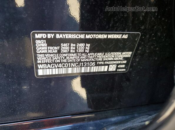 WBAGV4C01NCJ13106 2022 BMW 8 SERIES Black Vista del compartimento del motor