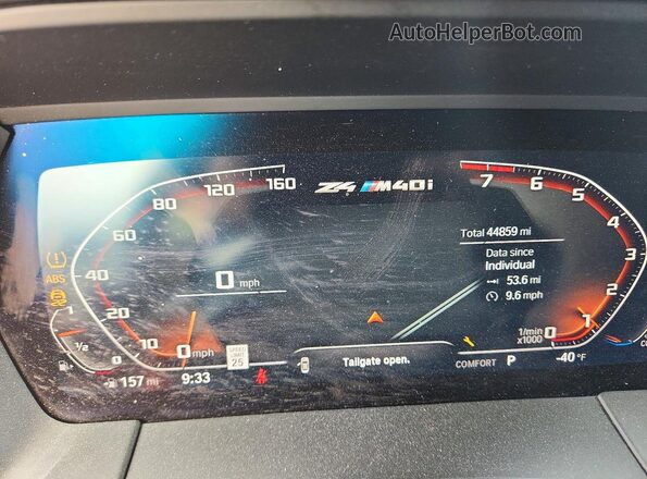 WBAHF9C06LWW80843 2020 BMW Z4 Black Vista del cuadro de instrumentos