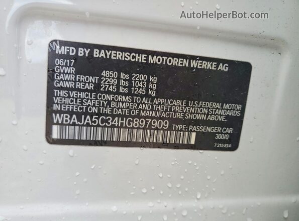 WBAJA5C34HG897909 2017 BMW 5 SERIES White ძრავის განყოფილების ხედი
