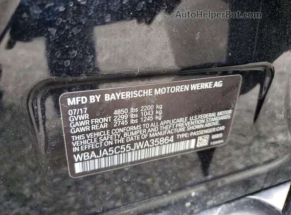 WBAJA5C55JWA35864 2018 BMW 5 SERIES Black Շարժիչի բաժամունքի տեսք