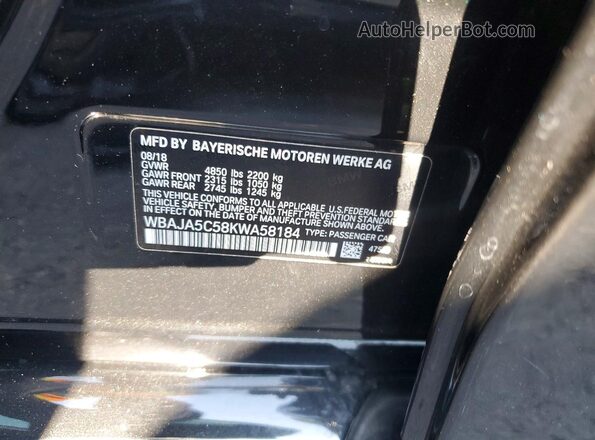 WBAJA5C58KWA58184 2019 BMW 5 SERIES Black Widok komory silnika