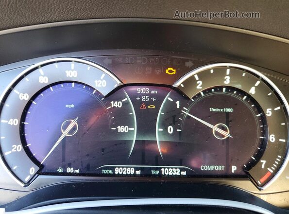 WBAJA5C58KWW14300 2019 BMW 5 SERIES Blue Vista del cuadro de instrumentos