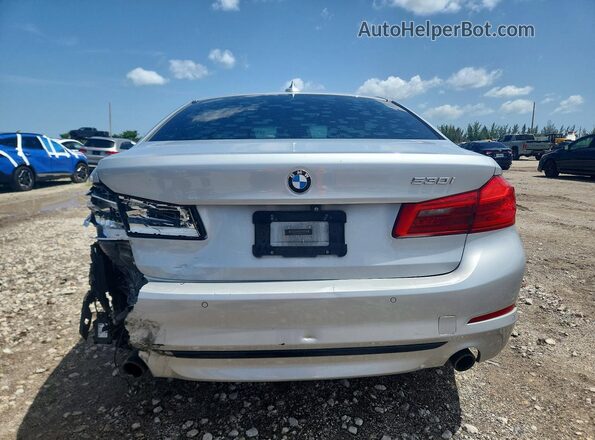 WBAJA5C59KWW20431 2019 BMW 5 SERIES Silver Rear view