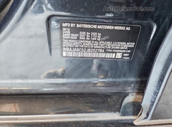 WBAJA9C52JB252784 2018 BMW 5 SERIES Black Շարժիչի բաժամունքի տեսք