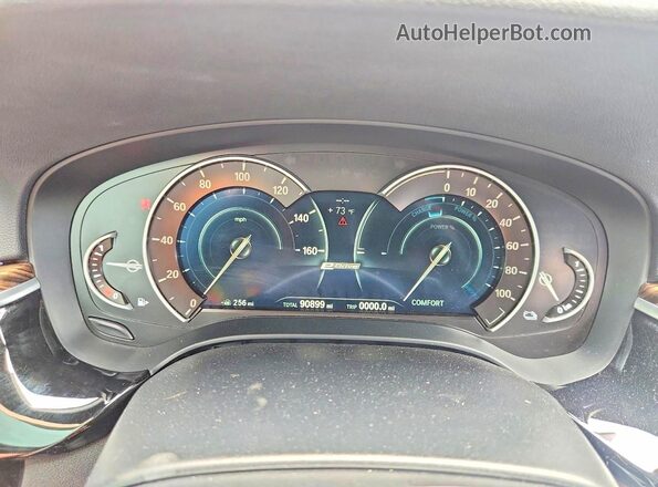 WBAJA9C55KB399635 2019 BMW 5 SERIES White Instrument cluster view