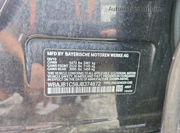 WBAJB1C58JB374872 2018 BMW 5 SERIES Серый Вид подкапотного пространства