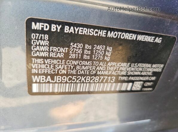 WBAJB9C52KB287713 2019 BMW M5 Gray Widok komory silnika