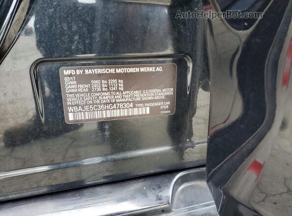 WBAJE5C36HG478304 2017 BMW 5 SERIES Black Widok komory silnika