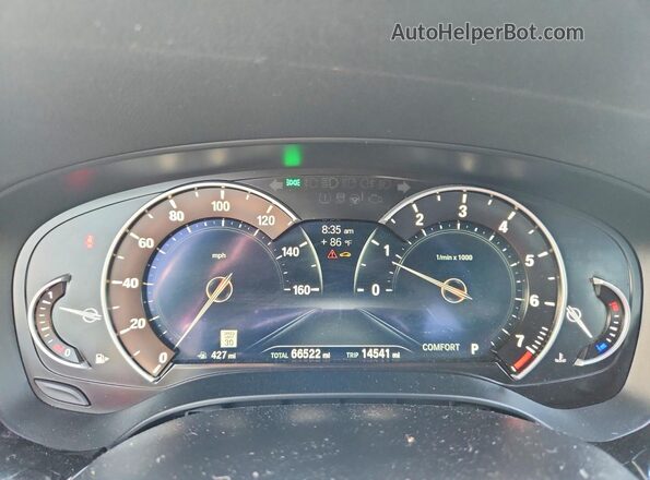 WBAJE5C56KWW02814 2019 BMW 5 SERIES Black ხელსაწყოთა პანელის ხედი