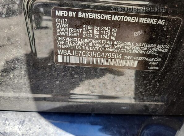 WBAJE7C33HG479504 2017 BMW 5 SERIES Charcoal ძრავის განყოფილების ხედი