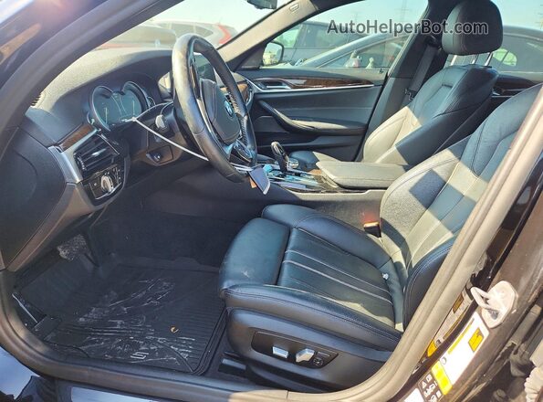 WBAJE7C55JWD52754 2018 BMW 5 SERIES Black წინა სალონის ხედი