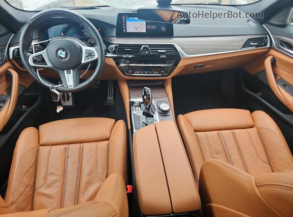 WBAJR7C07LCE10487 2020 BMW 5 SERIES White Вид панелі приладів