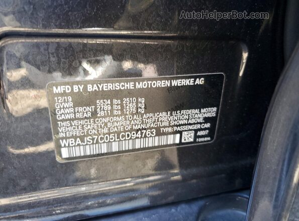 WBAJS7C05LCD94763 2020 BMW M5 Gray Widok komory silnika