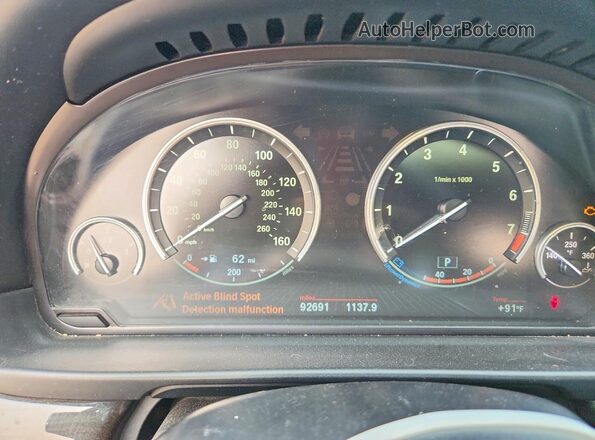 WBAKN9C50GD962823 2016 BMW 5 SERIES Black Вид щитка приладів
