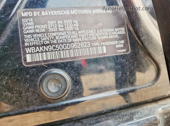 WBAKN9C50GD962823 2016 BMW 5 SERIES Black Вид підкапотного простору