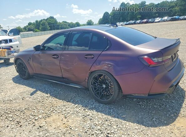 WBS33AY02NFM17292 2022 BMW M3 Purple Trasero izquierdo