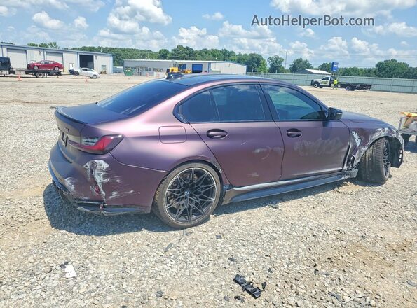 WBS33AY02NFM17292 2022 BMW M3 Purple Trasero derecho
