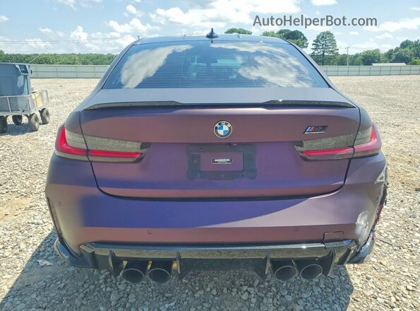 WBS33AY02NFM17292 2022 BMW M3 Purple Vista trasera