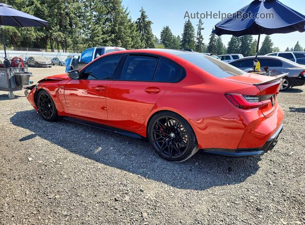 WBS33AY04RFS05466 2024 BMW M3 Красный Задняя левая четверть