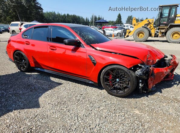 WBS33AY04RFS05466 2024 BMW M3 Красный Передняя правая четверть