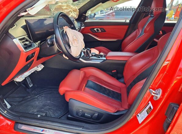 WBS33AY04RFS05466 2024 BMW M3 Красный Вид салона спереди