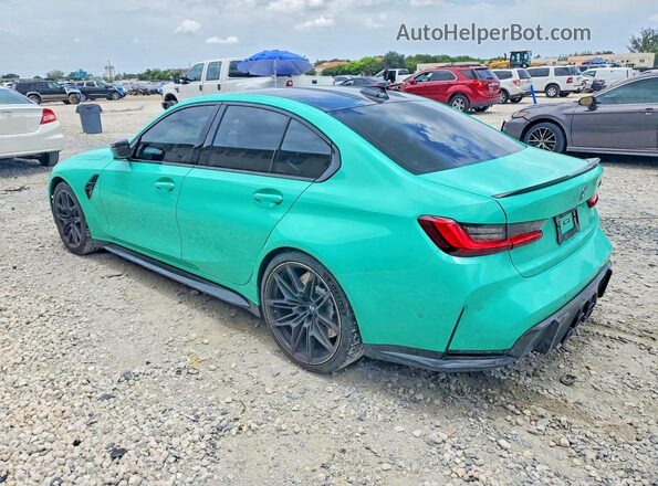 WBS33AY05NFM50643 2022 BMW M3 Turquoise Задня ліва чверть