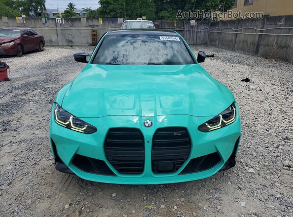 WBS33AY05NFM50643 2022 BMW M3 Turquoise Вид спереду