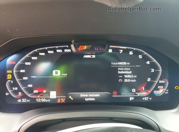 WBS33AY05NFM50643 2022 BMW M3 Turquoise Вид щитка приладів
