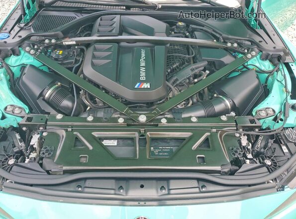 WBS33AY05NFM50643 2022 BMW M3 Turquoise Вид задньої частини салону