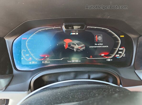 WBS33AY08MFL43116 2021 BMW M3 Purple ხელსაწყოთა პანელის ხედი