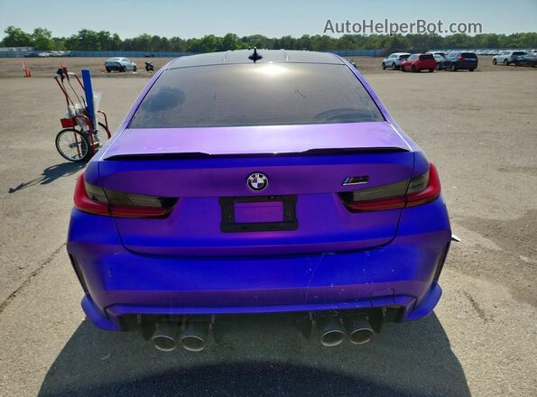 WBS33AY08MFL43116 2021 BMW M3 Purple უკანა ხედი