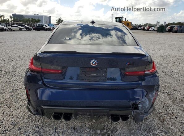 WBS33AY0XNFM81189 2022 BMW M3 Blue Rear view