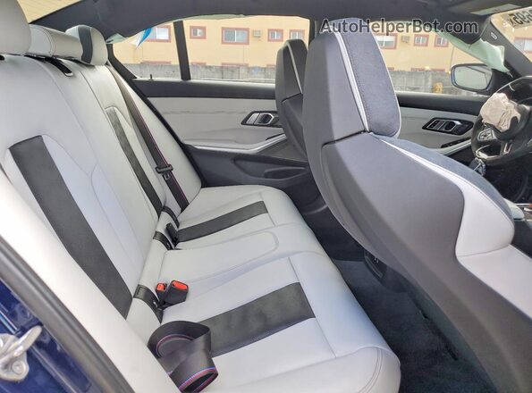 WBS33AY0XNFM81189 2022 BMW M3 Blue Rear seats view