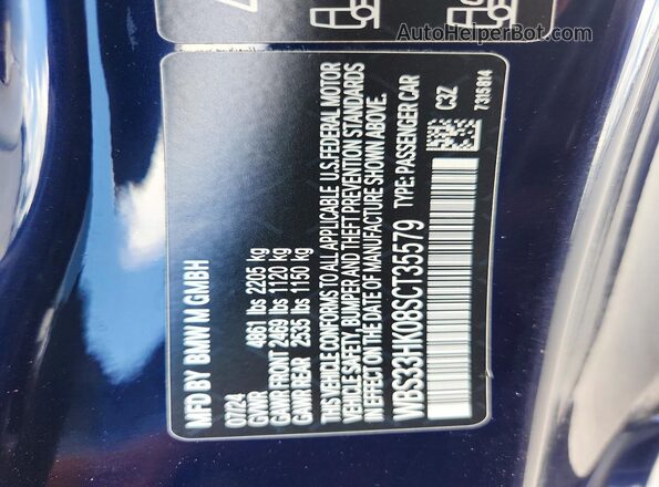 WBS33HK08SCT35579 2025 BMW M4 Blue Вид підкапотного простору