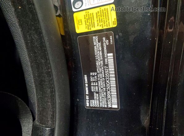 WBS3R9C50GK335927 2016 BMW M4 Black VIN կոդի պիտակի տեսք
