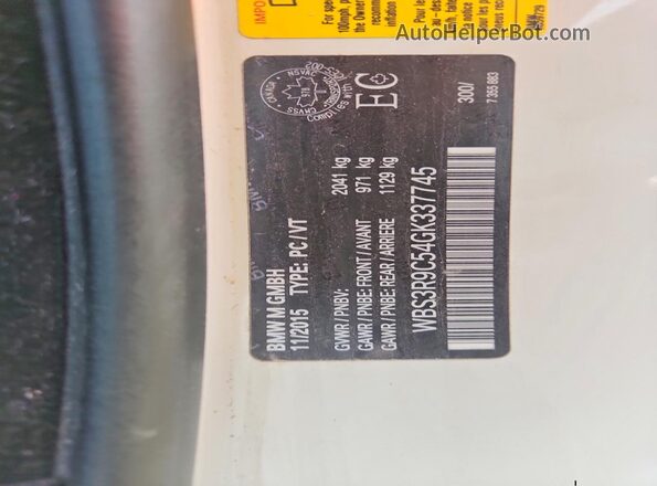 WBS3R9C54GK337745 2016 BMW M4 Black Вид підкапотного простору